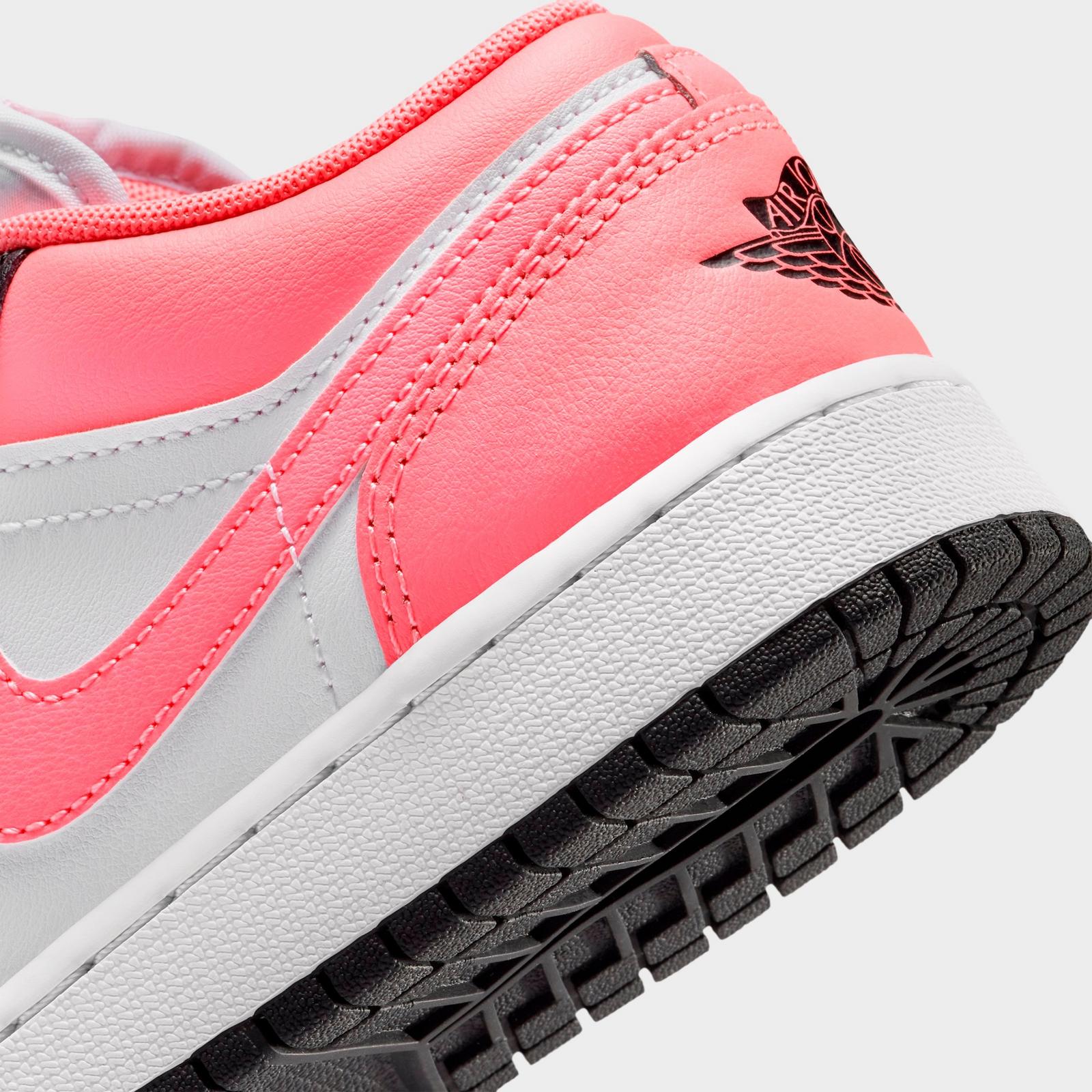 Big Kids' Air Jordan Retro 1 Low Casual Shoes - Black/White/Pink Gaze - view 3