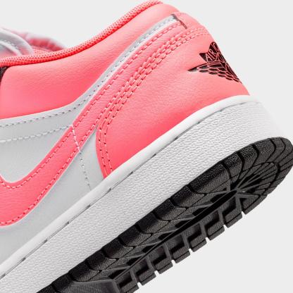 Big Kids' Air Jordan Retro 1 Low Casual Shoes - Black/White/Pink Gaze - view 3