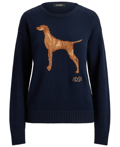 Lauren Ralph Lauren Women's Cotton Dog Sweater - Lauren Navy Multi
