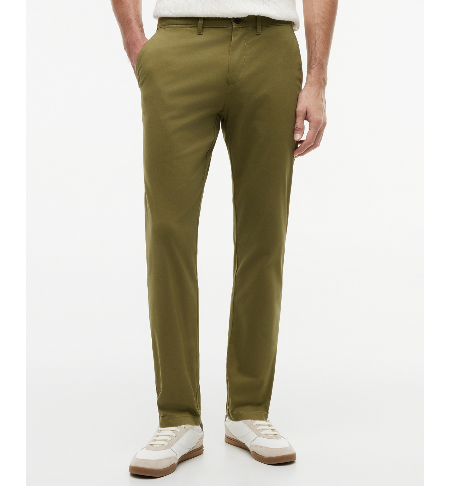 Tommy Hilfiger Men's Slim-Straight Fit Stretch Chino Pants - Uniform Olive