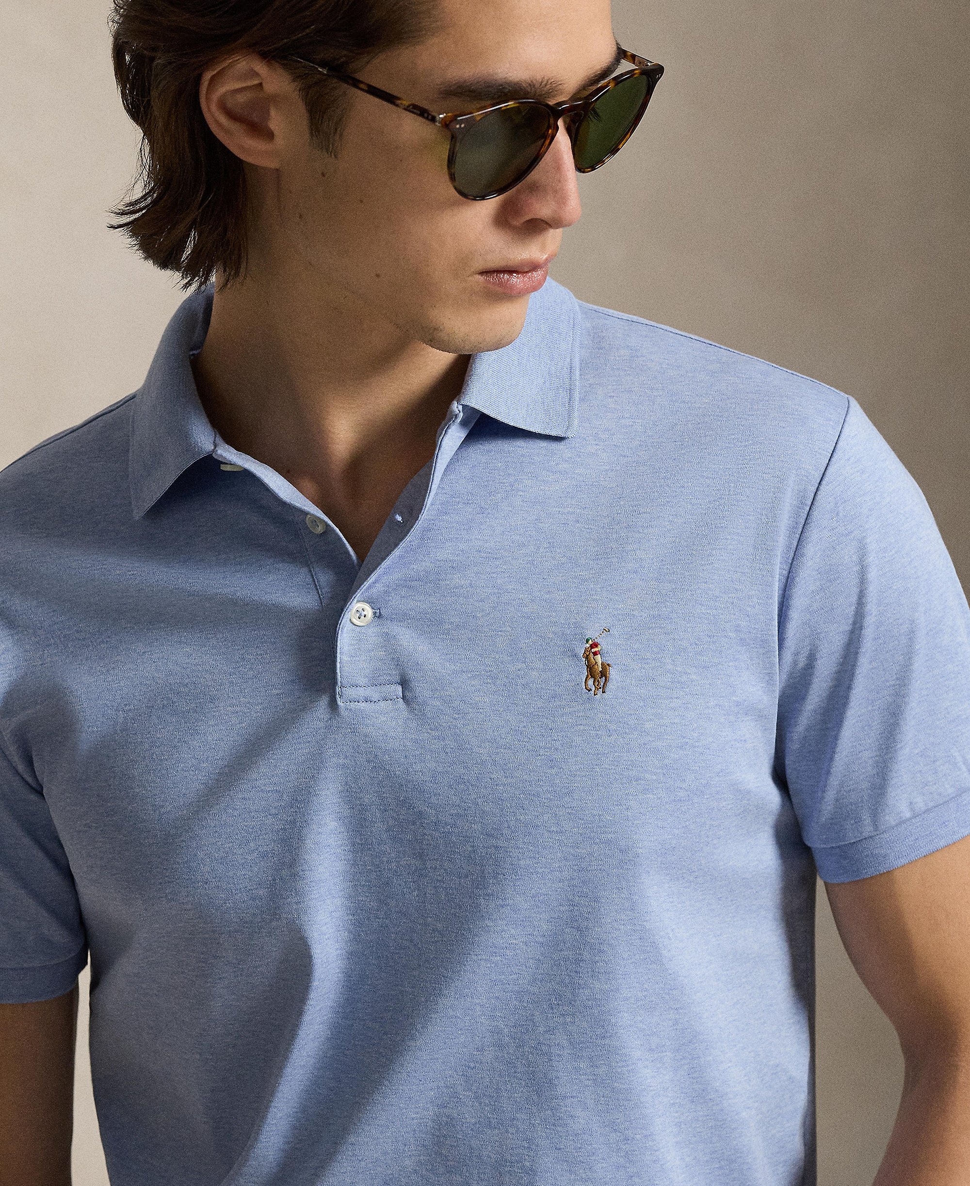 Polo Ralph Lauren Men’s Slim-Fit Soft Cotton Polo Shirt - Isle Heather