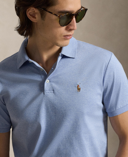 Polo Ralph Lauren Men’s Slim-Fit Soft Cotton Polo Shirt - Isle Heather