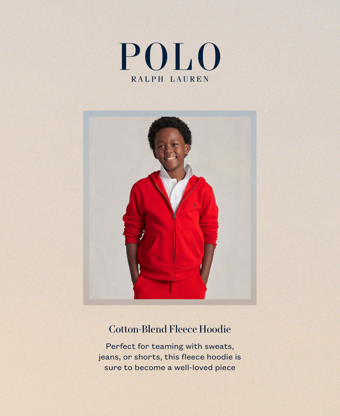 Polo Ralph Lauren 8-20 Boys' Cotton Fleece Zip Up Hoodie - Red