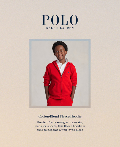 Polo Ralph Lauren 8-20 Boys' Cotton Fleece Zip Up Hoodie - Red