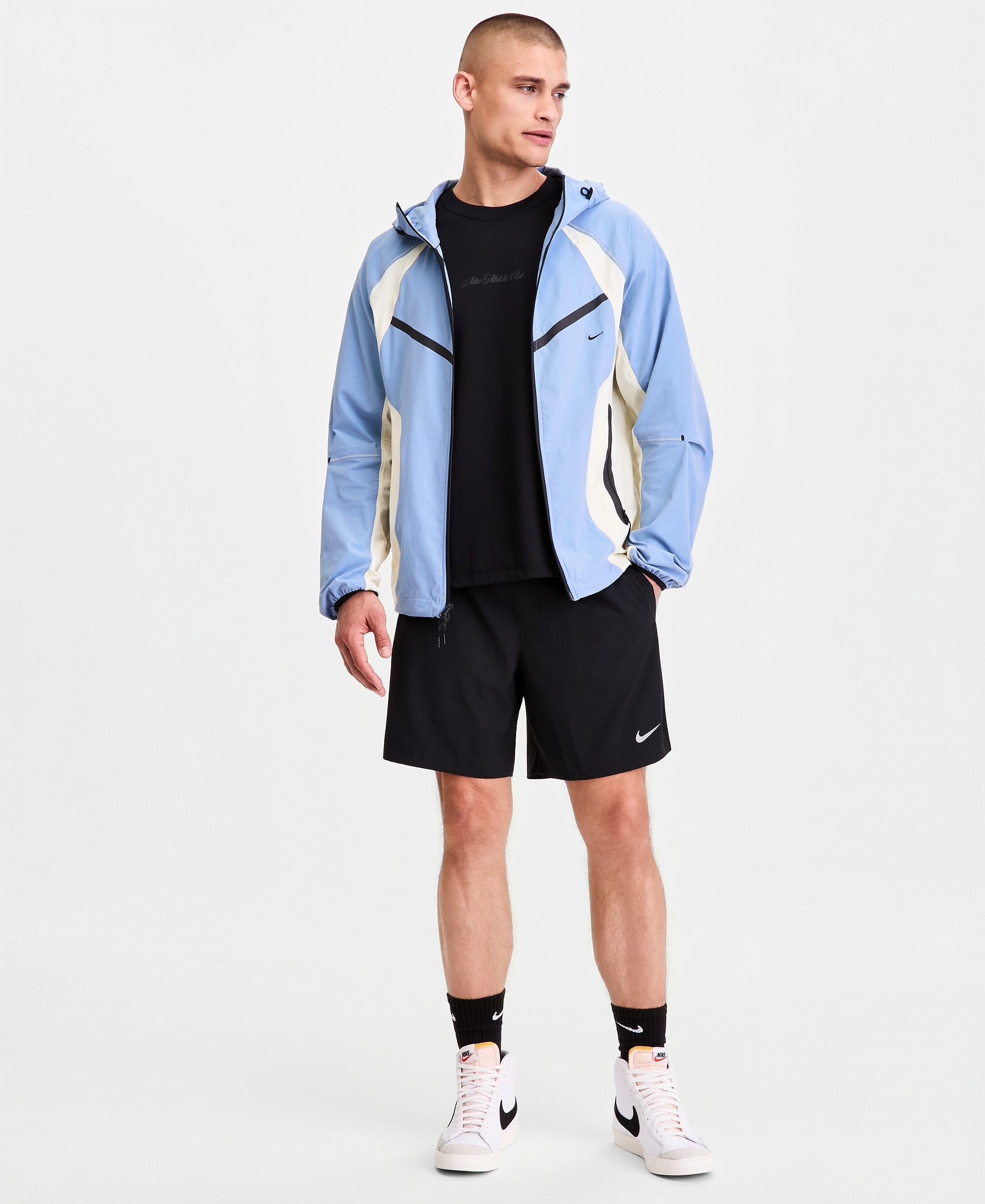 Nike Men's Tech Dri-FIT Full-Zip Windrunner Jacket - Work Blue/Coconut Milk/Black