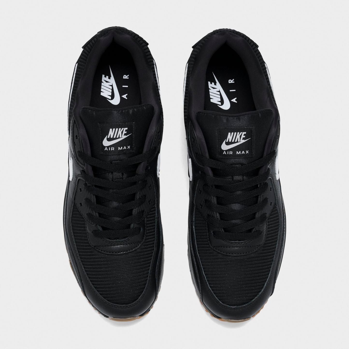 Men's Nithtke Air Max 90 Casual Shoes - Part 3 - Black/White/Gum Med Brown - Top view