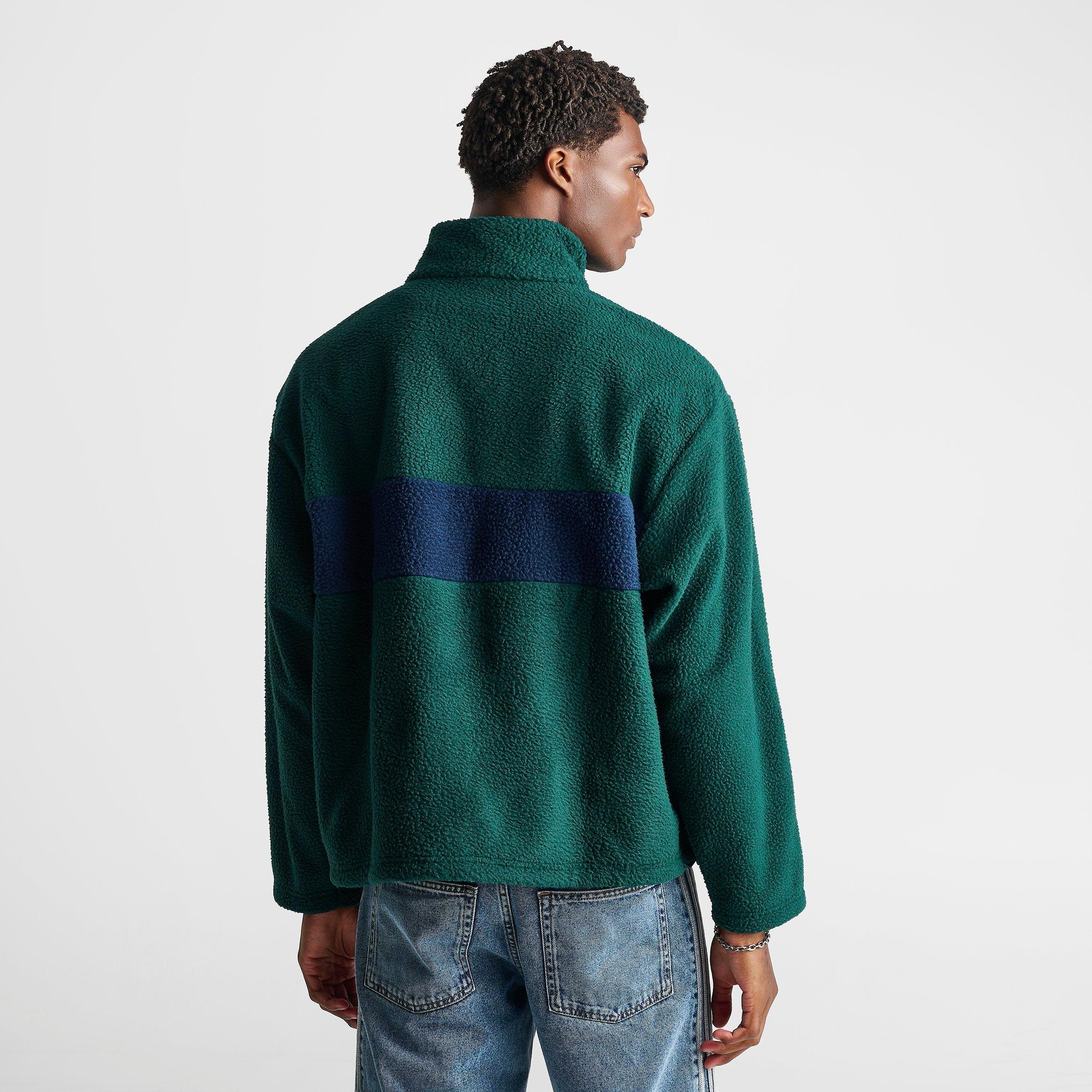 Men's adidas Originals Polar Fleece Half-Zip Pullover Top - Aurora Ivy