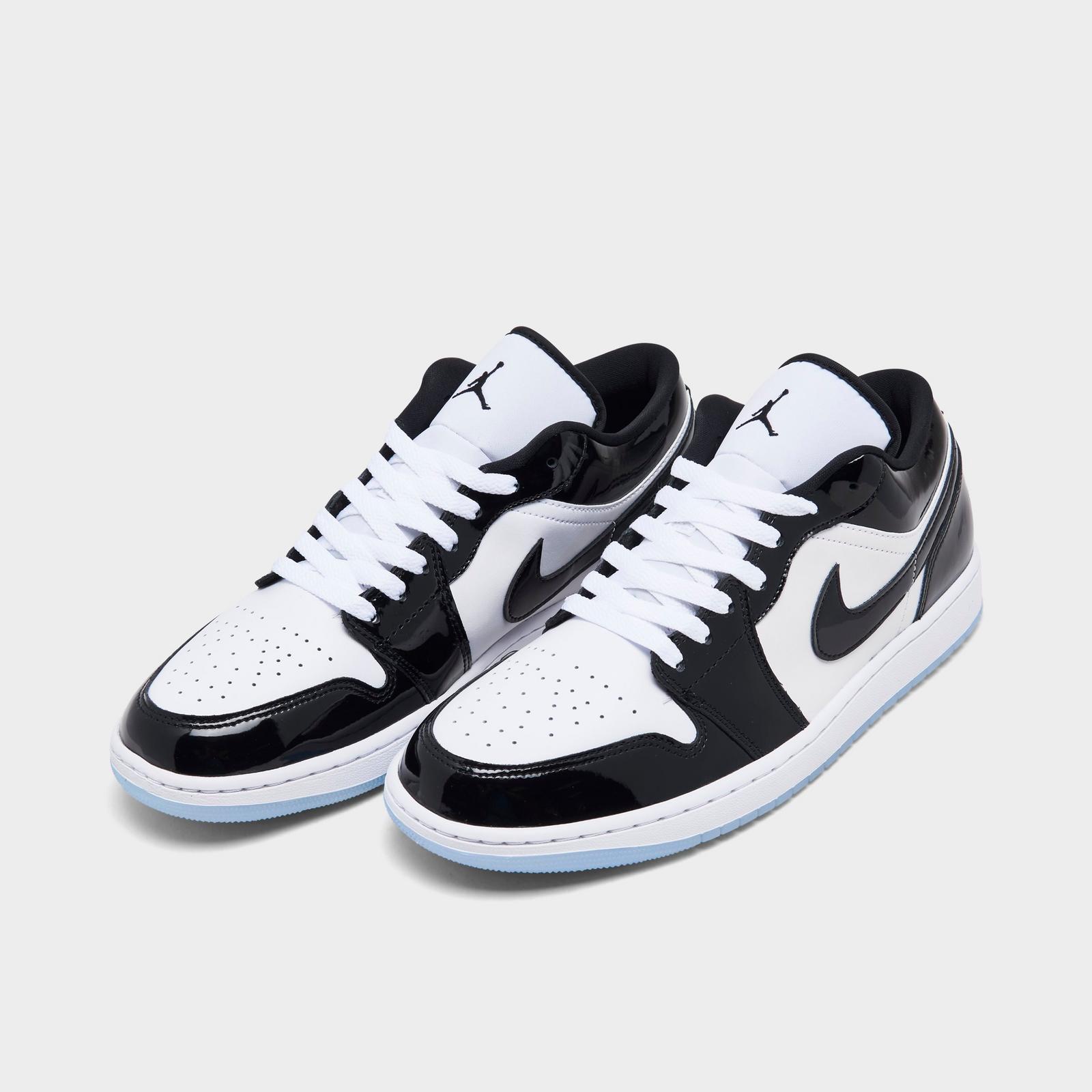 Men's Air Jordan Retro 1 Low Casual Shoes - White/Black - view 2