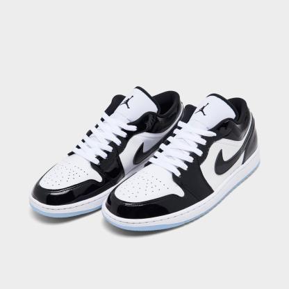 Men's Air Jordan Retro 1 Low Casual Shoes - White/Black - view 2