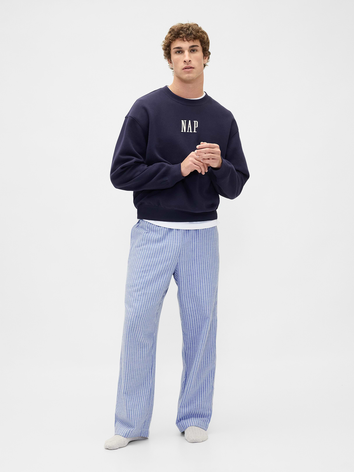 Adult Softest Flannel PJ Pants - Blue pinstripe