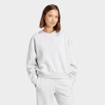 Women's adidas Sportswear Essentials Small Logo Feel Cozy Sweatshirt - Light Grey Heather/White - view 1