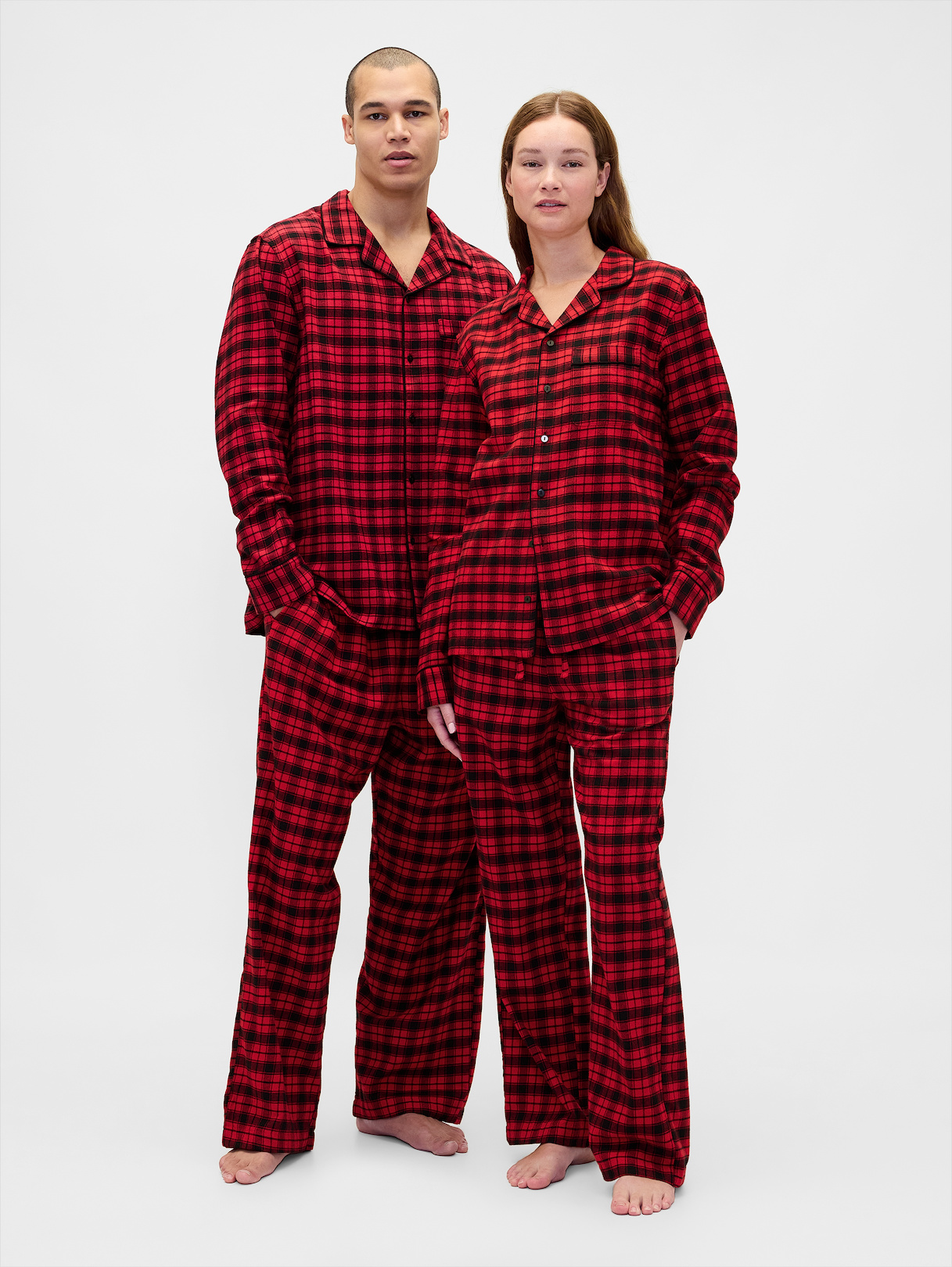 Adult Softest Flannel PJ Pants - Red plaid print