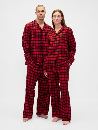 Adult Softest Flannel PJ Pants - Red plaid print