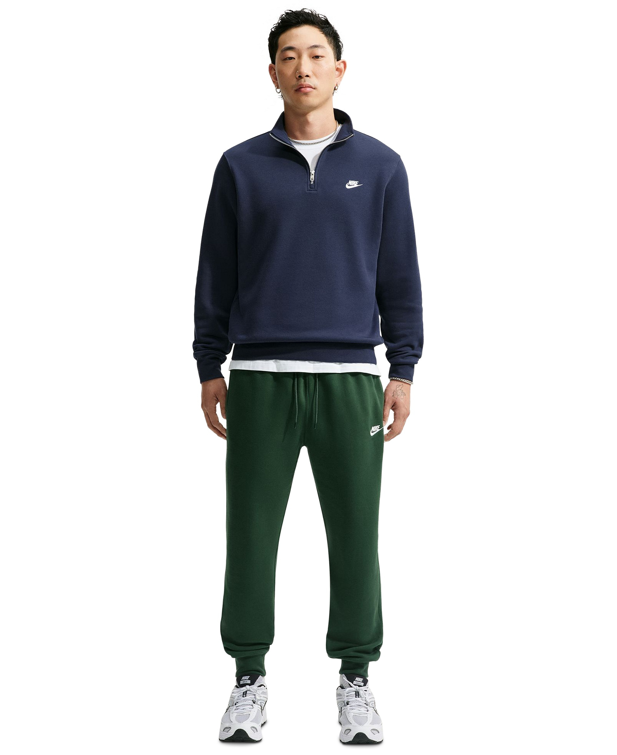 Nike Men's Sportswear Club Drawstring Jogger Pants - Fir/White