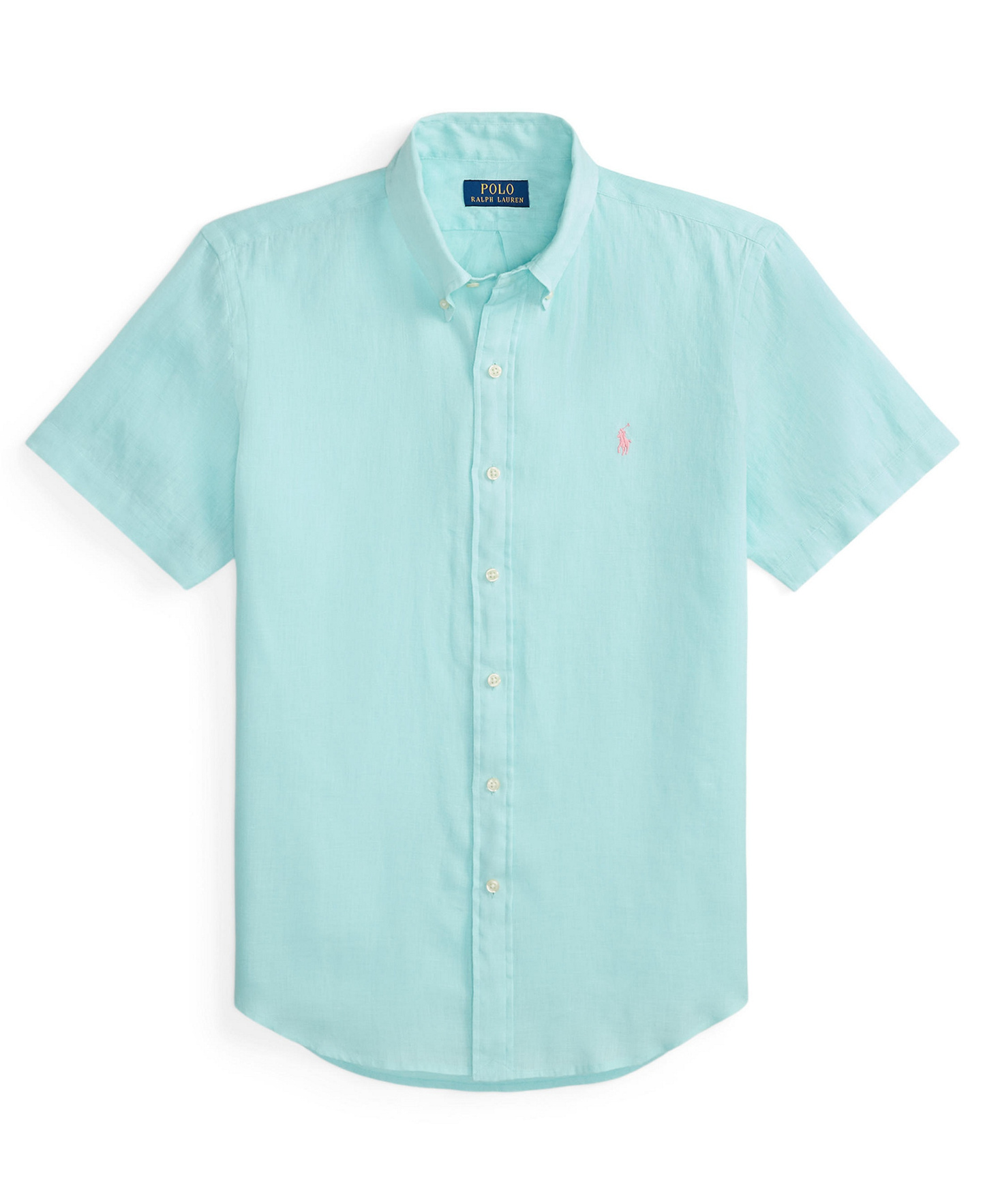 Polo Ralph Lauren Men's Short-Sleeve Linen Button-Up Shirt - New Aqua