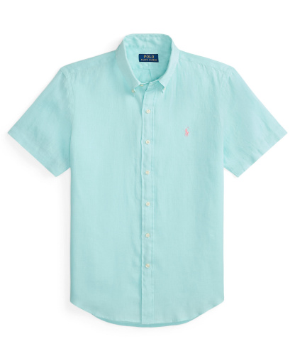 Polo Ralph Lauren Men's Short-Sleeve Linen Button-Up Shirt - New Aqua