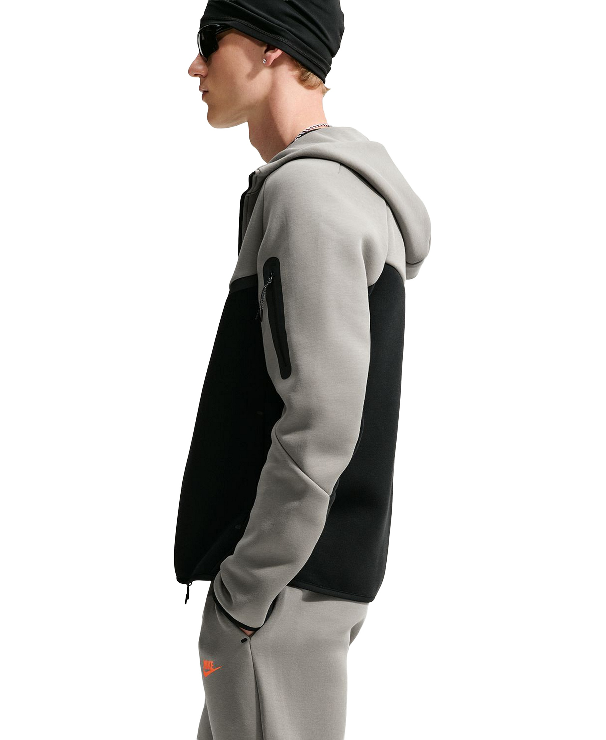 Nike Men's Tech Fleece Drawstring Joggers Pants - Light Army/Total Orange