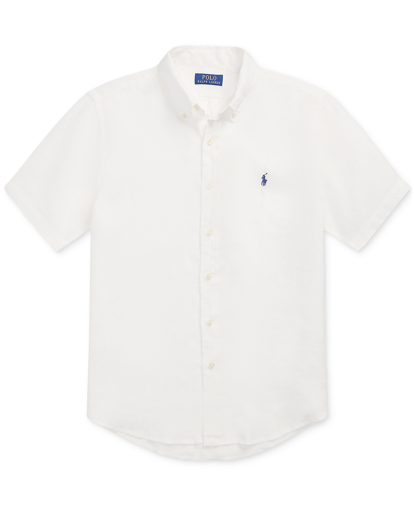 Polo Ralph Lauren Men's Short-Sleeve Linen Button-Up Shirt - Ceramic White