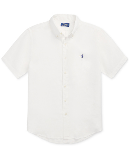 Polo Ralph Lauren Men's Short-Sleeve Linen Button-Up Shirt - Ceramic White