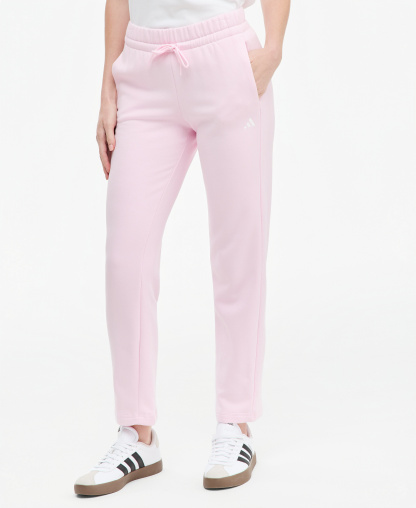 adidas Women's Essentials Small Logo Feel Cozy Open Hem Pants - Clear Pink/White
