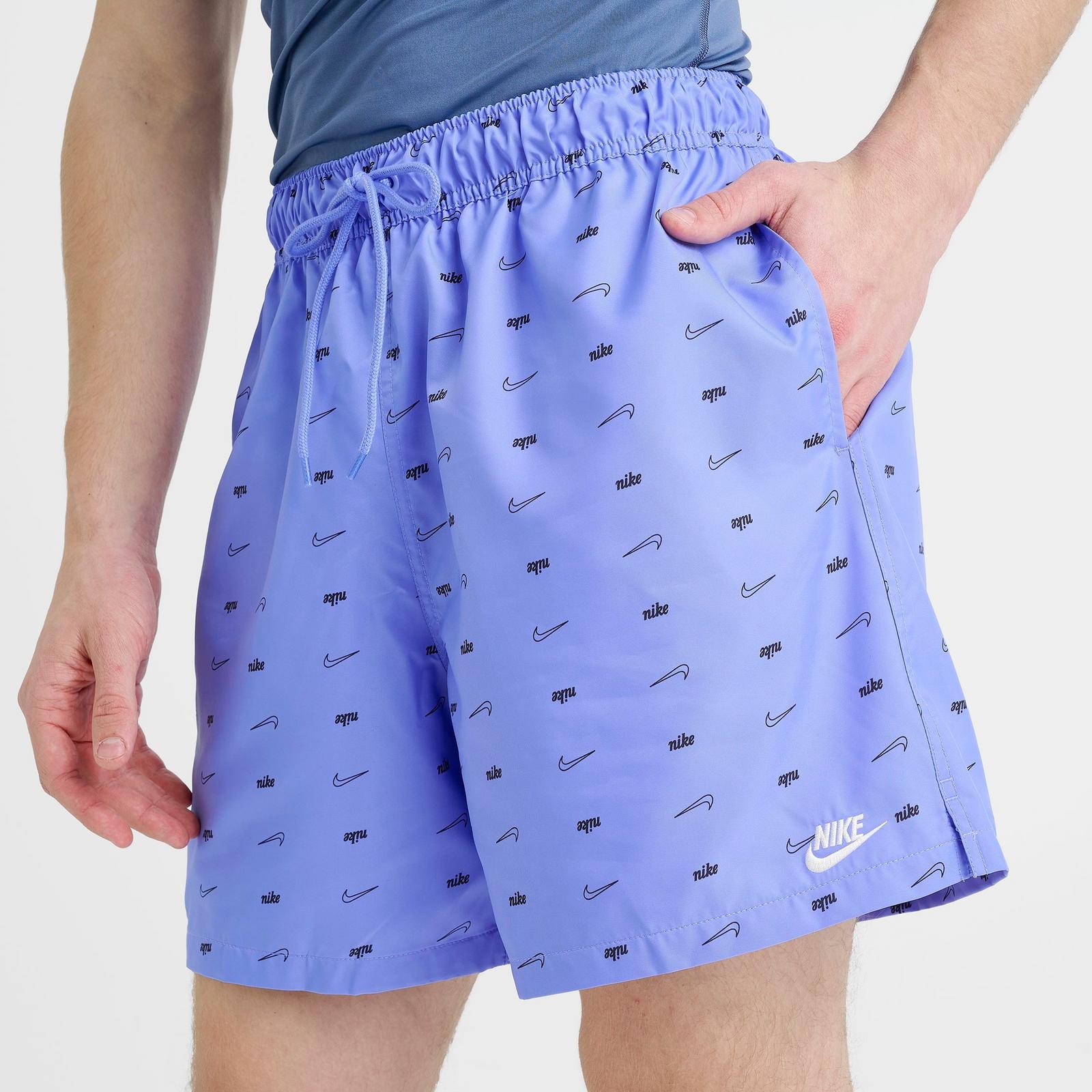 Men's Nike Sportswear Club Monogram Woven Flow Shorts - Royal Pulse/Black
