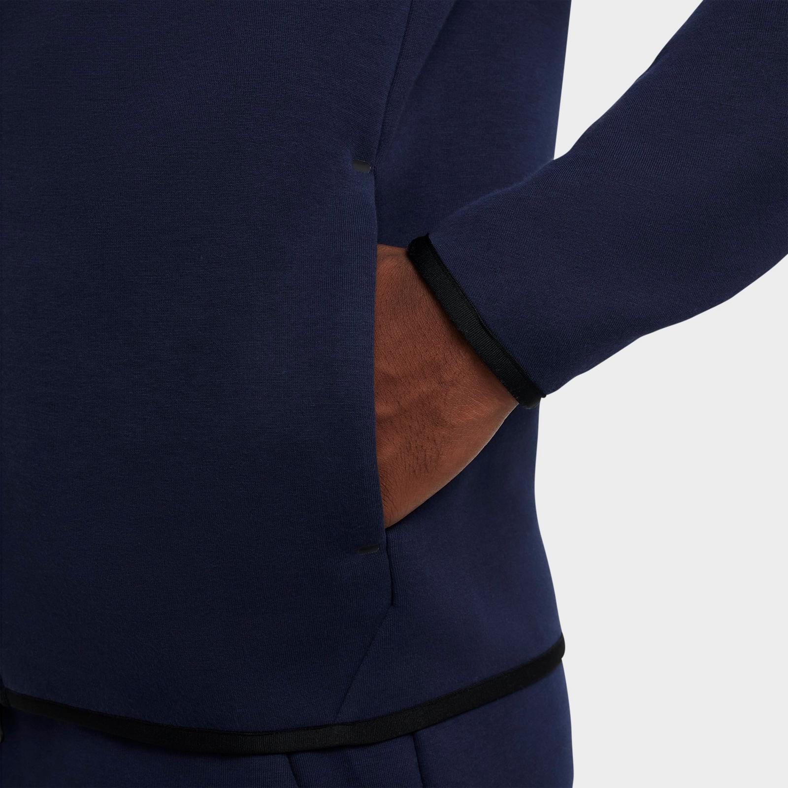 Men's Nike Tech Fleece Windrunner Full-Zip Hoodie - Obsidian/Black (HV0949-451)