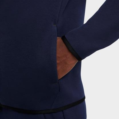 Men's Nike Tech Fleece Windrunner Full-Zip Hoodie - Obsidian/Black (HV0949-451)
