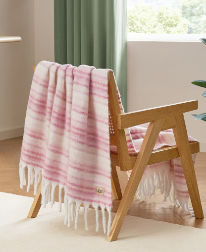 UGG® Joana Striped Throw, 50" x 70" - Dusty Orchid