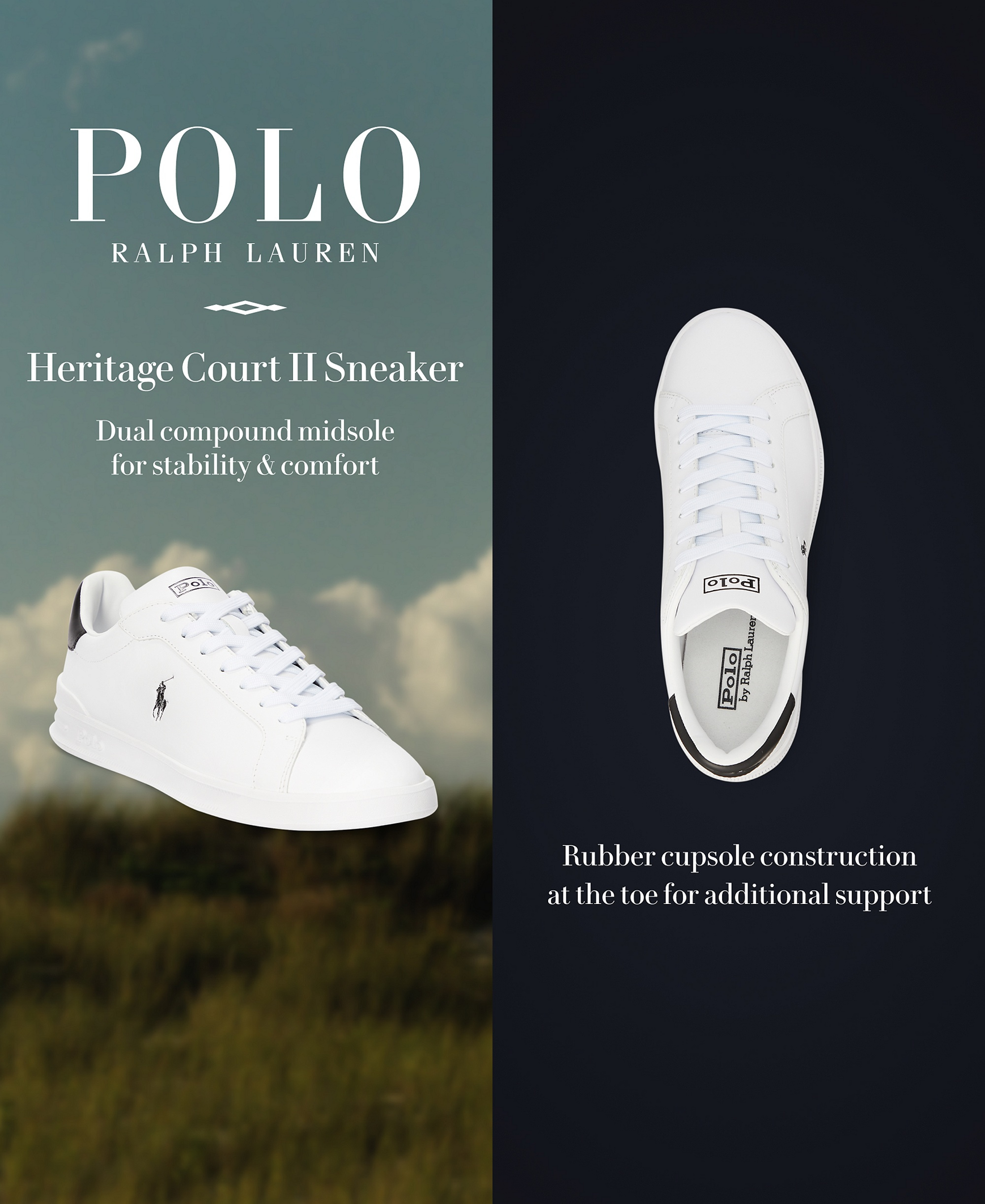 Polo Ralph Lauren Men's Heritage Court II Leather Sneaker - Polo Pale Russet
