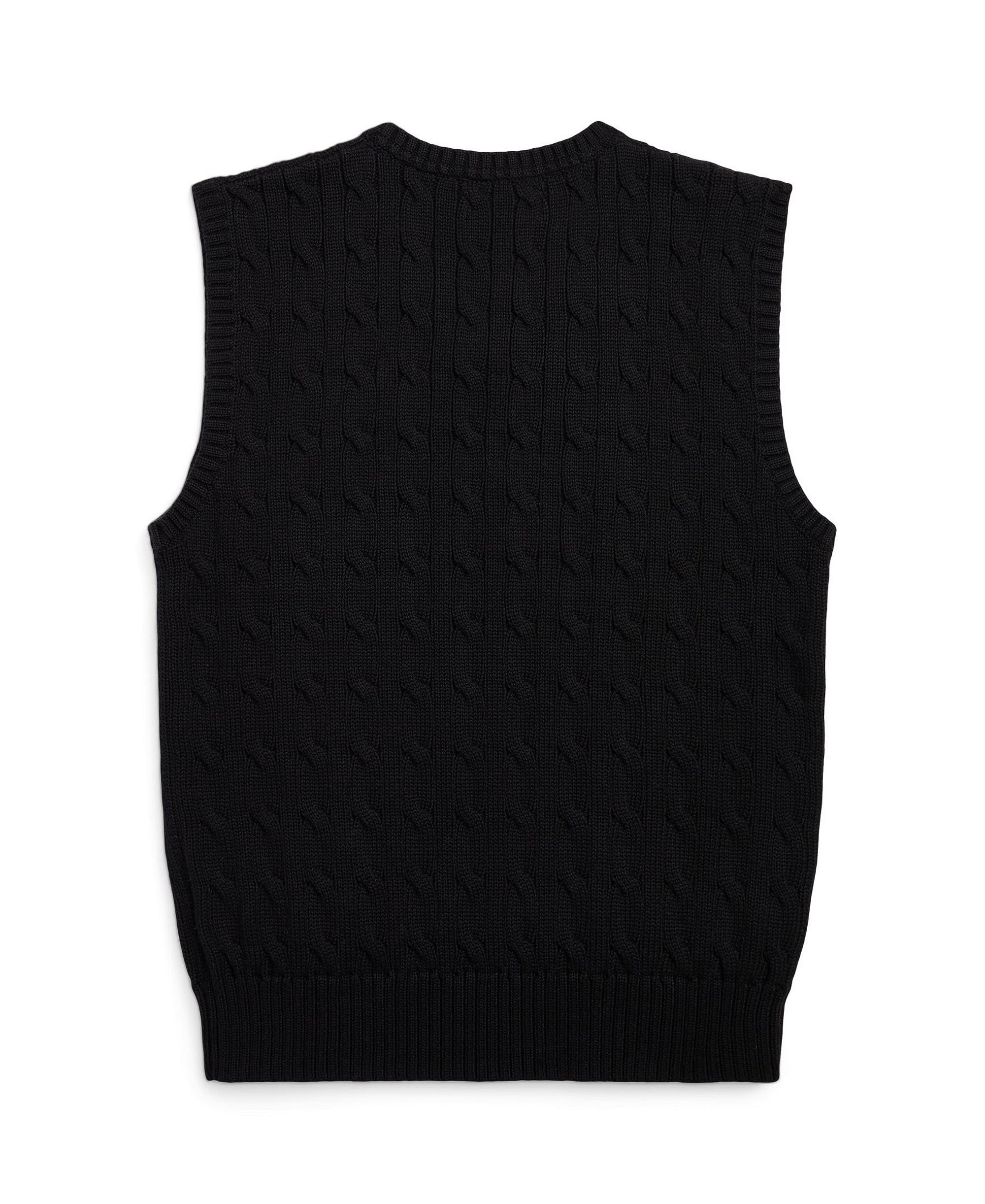 Polo Ralph Lauren Big Boys Cable- Knit Sweater Vest - Polo Black