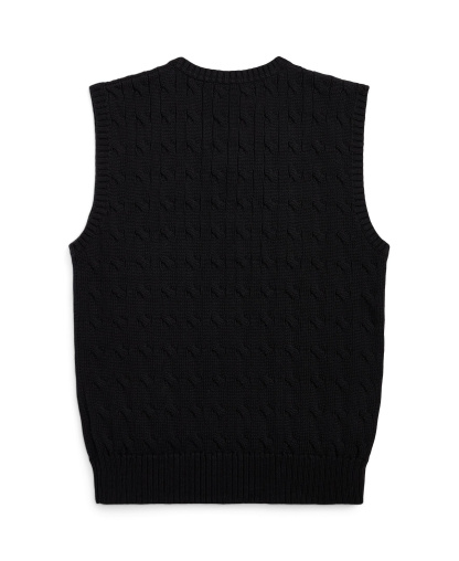 Polo Ralph Lauren Big Boys Cable- Knit Sweater Vest - Polo Black
