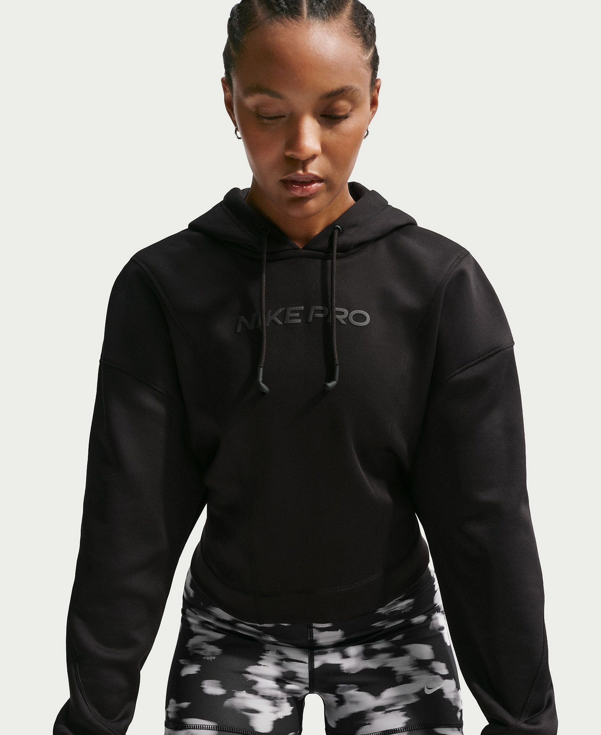 Nike Women's Pro 3" Mid-Rise Printed Biker Shorts - Black/white