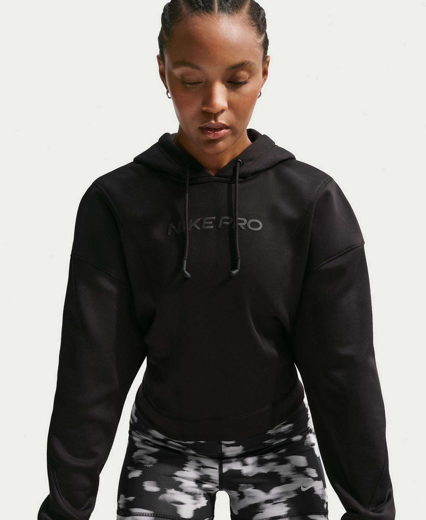 Nike Women's Pro 3" Mid-Rise Printed Biker Shorts - Black/white