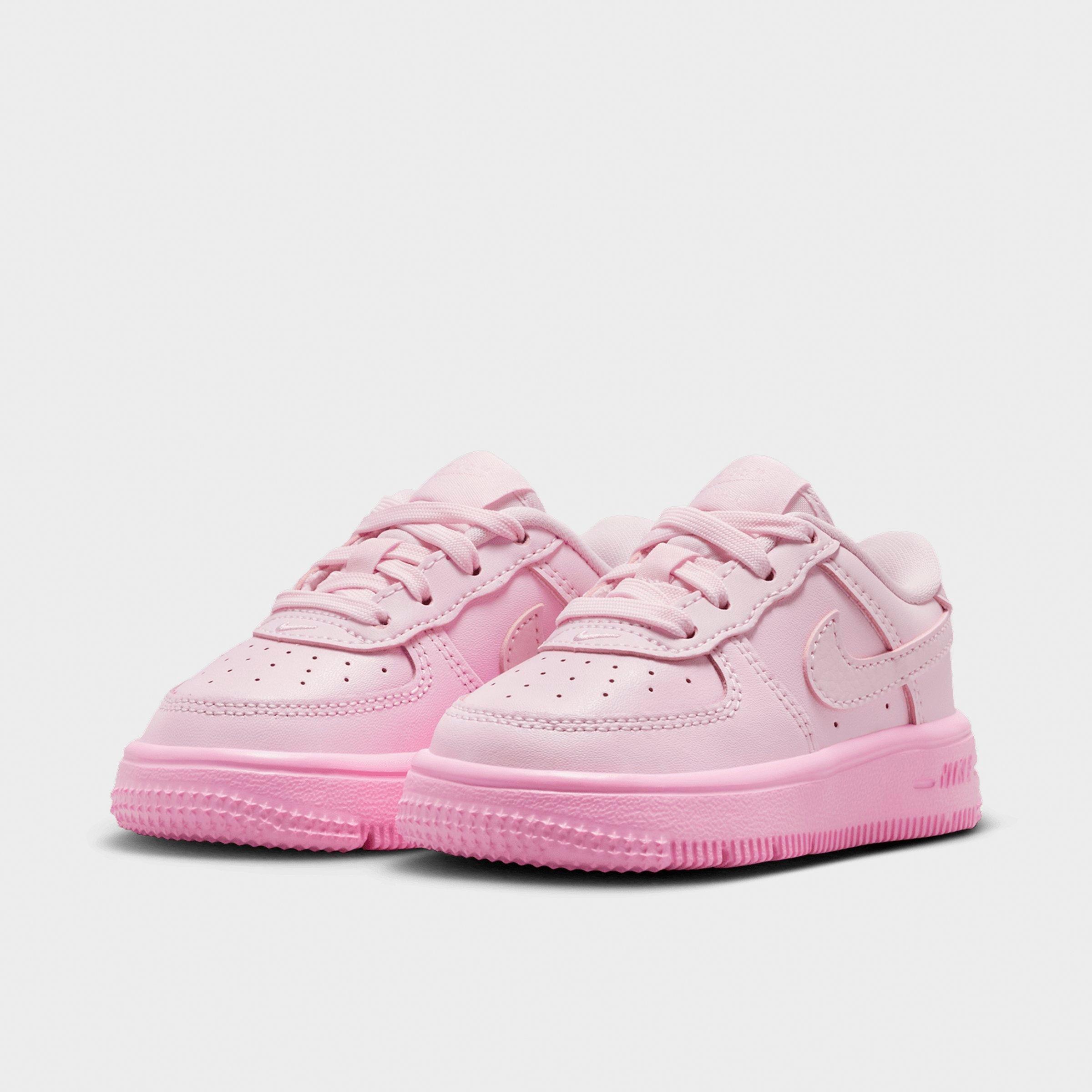 Infant and Kids' Toddler Nithtke Force 1 Low Casual Shoes - Part 2 - Pink Foam/Pink Rise/Pink Foam - Both shoes facing left