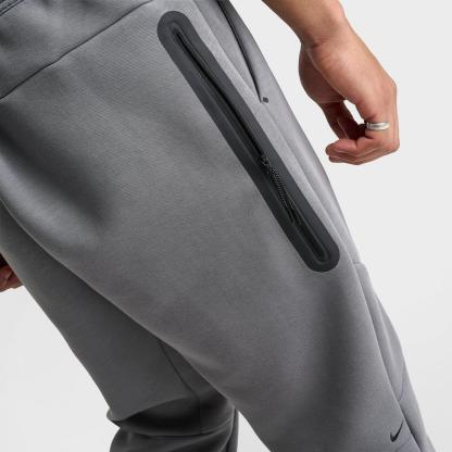 Men's Nike Tech Fleece Jogger Pants - Smoke Grey/Fire Red