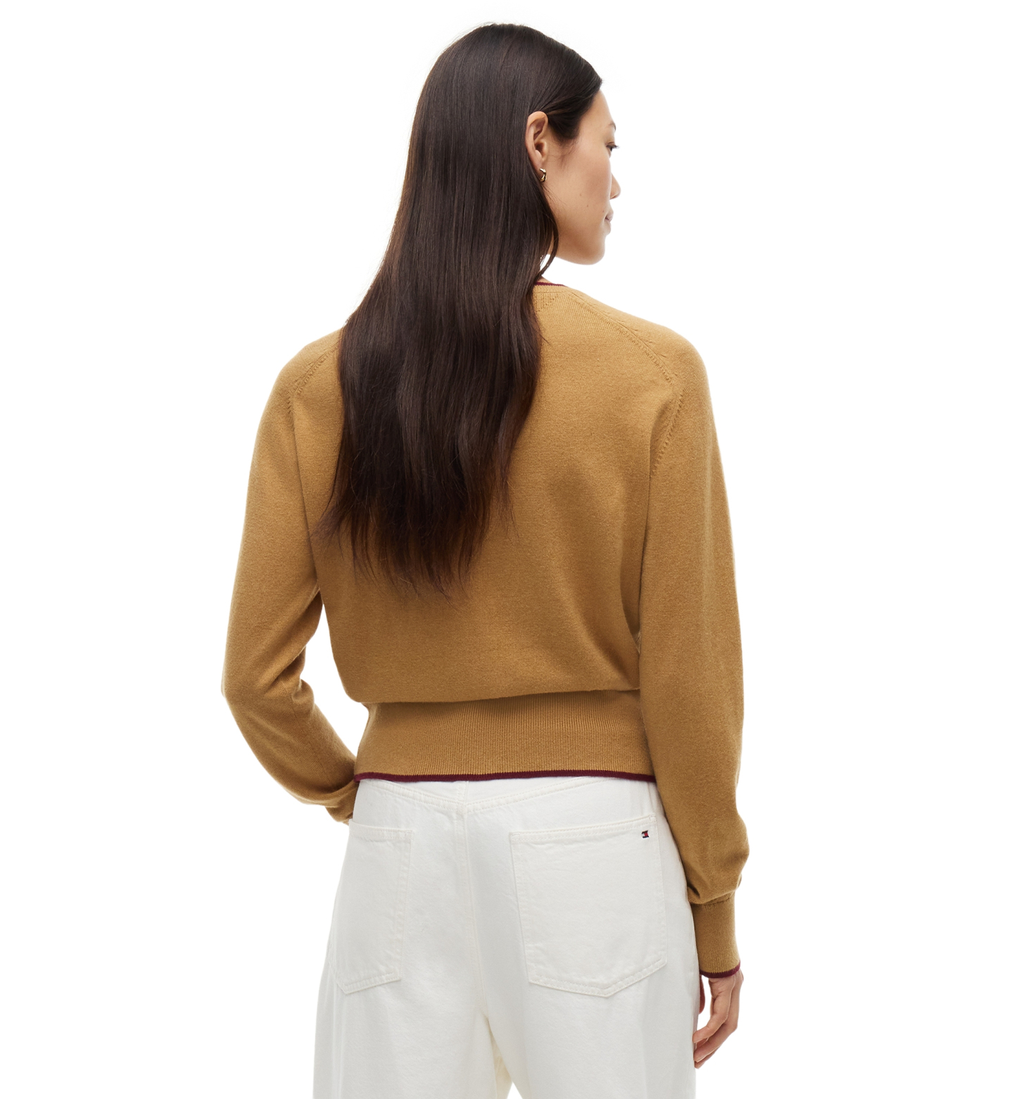 Tommy Hilfiger Women's American Icons Crewneck Cardigan, Macy's Exclusive - Sahara