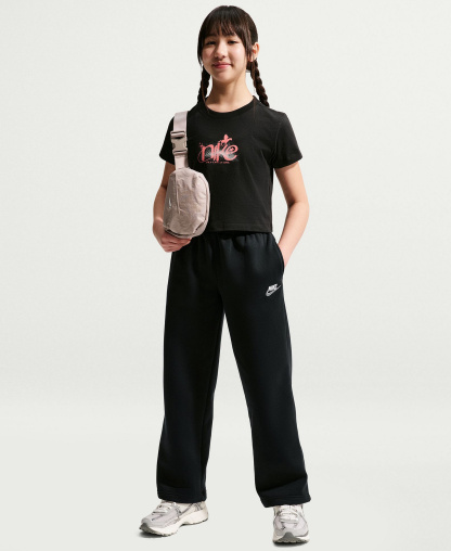 Nike Girls' and Boys' 7-20 Sportswear Loose Open-Hem Pants - Black/wlfg
