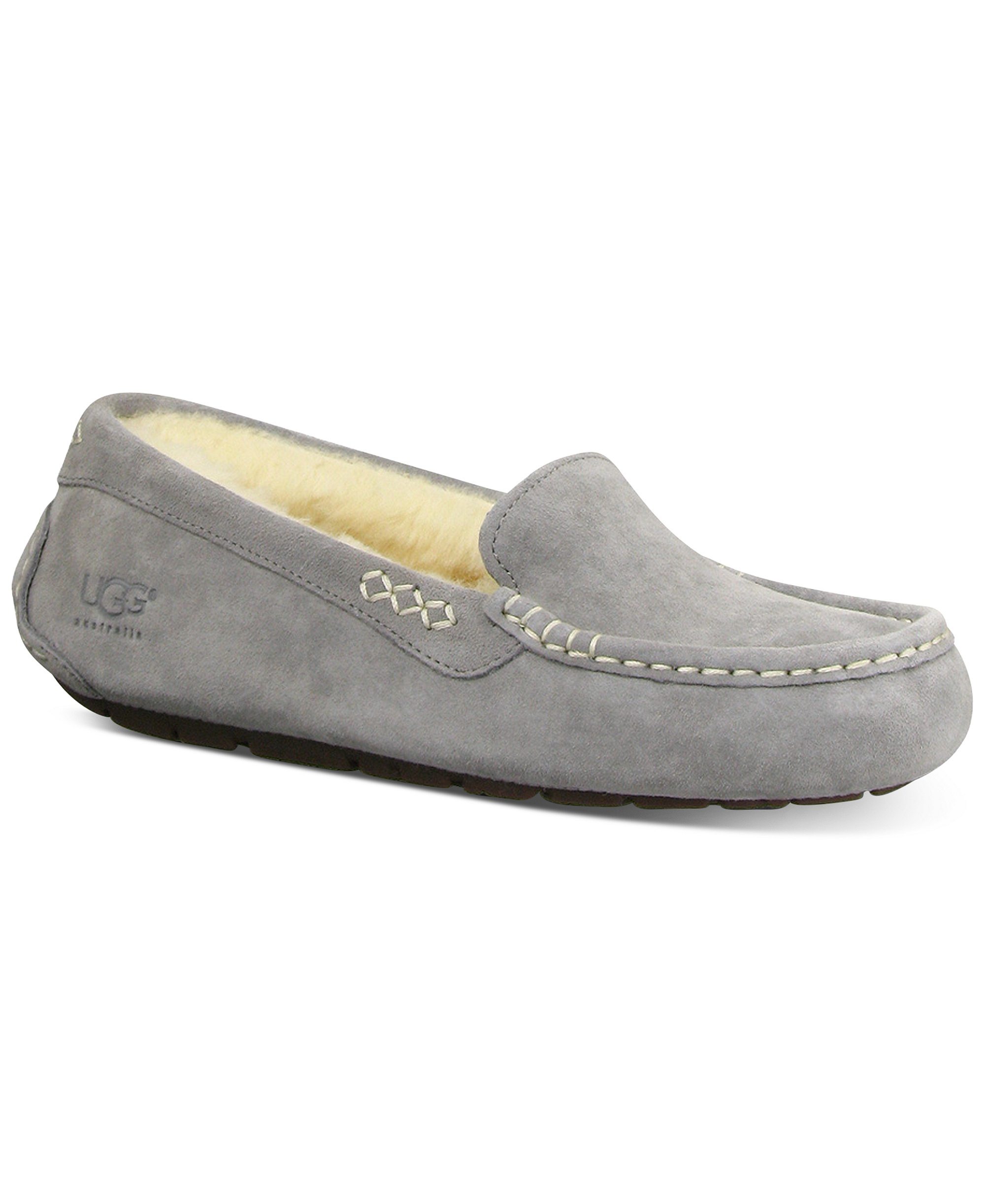 UGG® Women's Ansley Slip On Moccasin Slippers - Light Grey