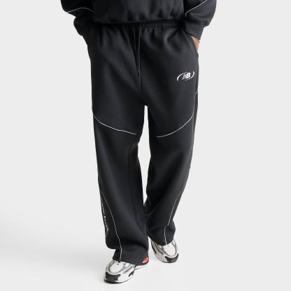 Men's New Balance Trackside Fleece Sweatpants - Black/White - view 1
