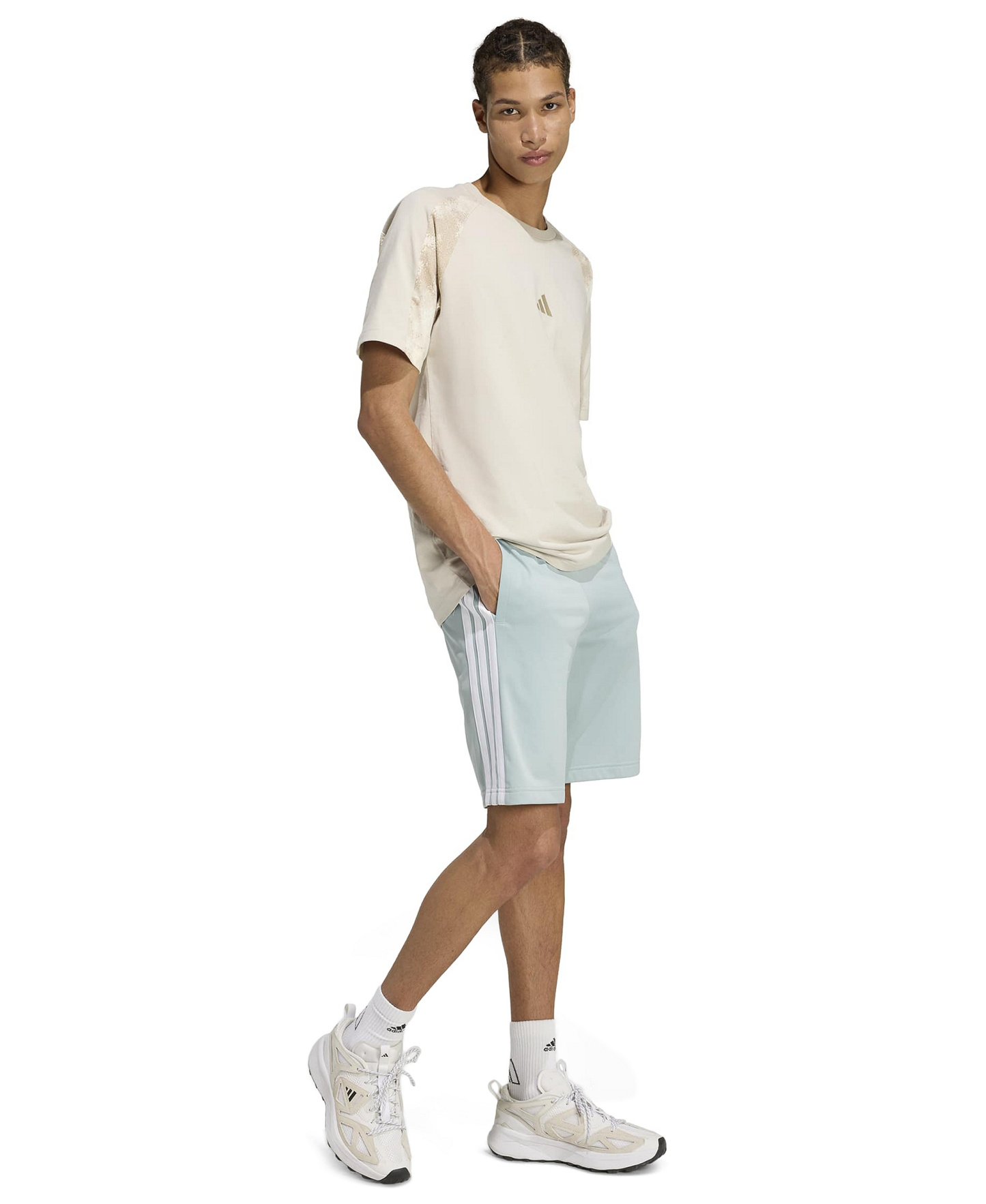adidas Men's Three-Stripes 10" Tricot Shorts - Wonder Sage