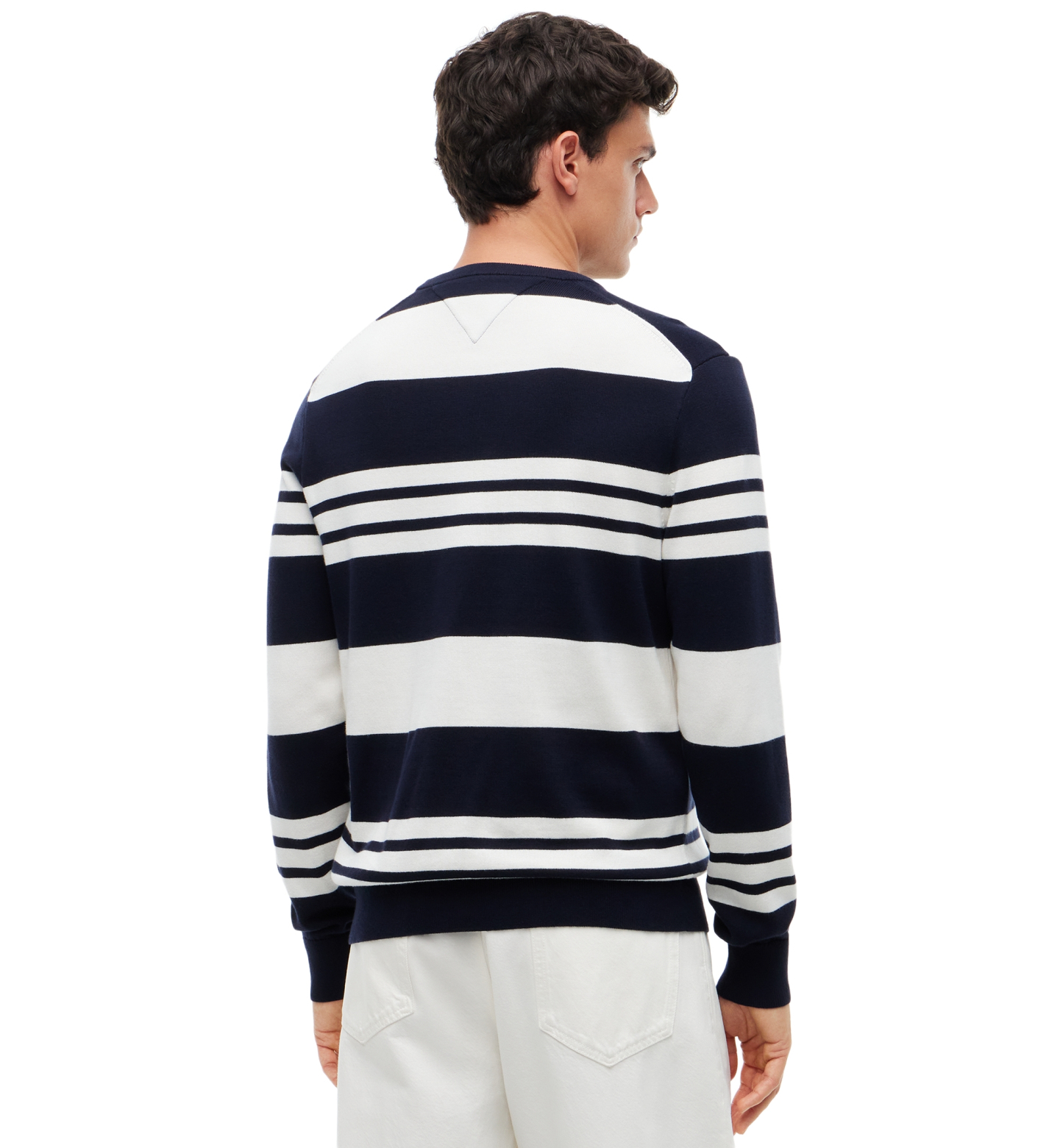 Tommy Hilfiger Men's Essential Cotton Crewneck Sweater - Navy Blue/Ivory Petal