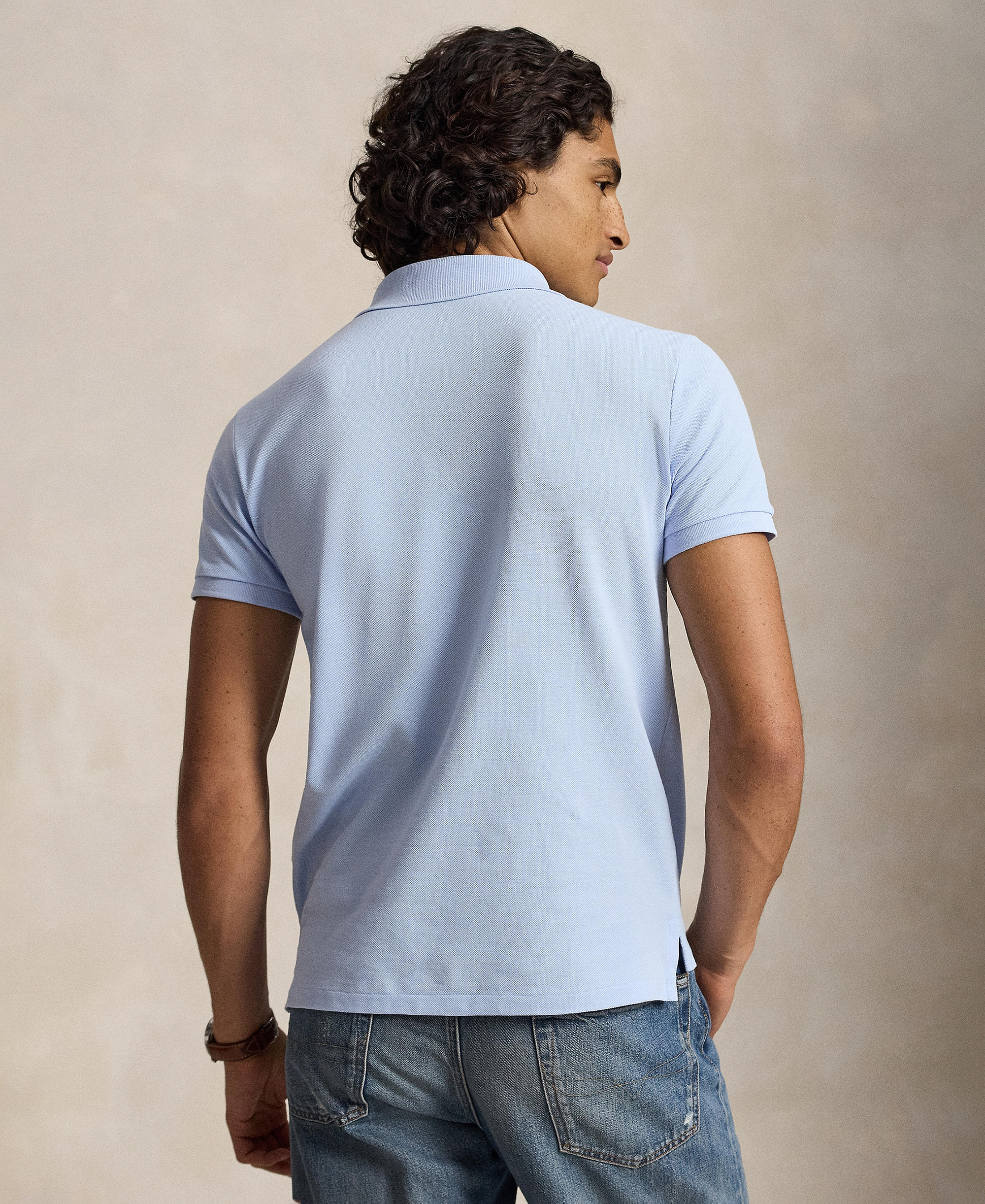 Polo Ralph Lauren Men's Custom Slim-Fit Mesh Polo Shirt - Pebble Blue