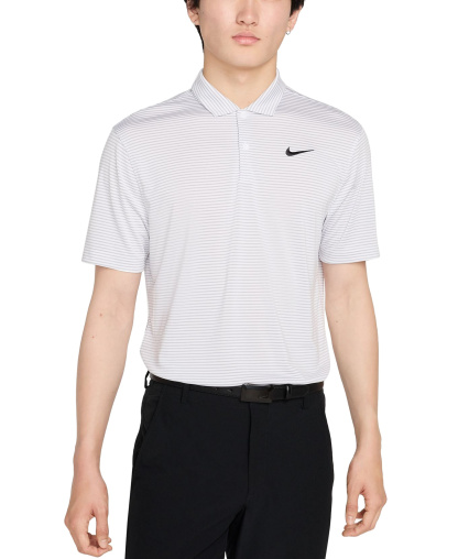 Nike Men's Relaxed Fit Core Dri-FIT Short Sleeve Golf Polo Shirt - White/Wolf Gray/Black