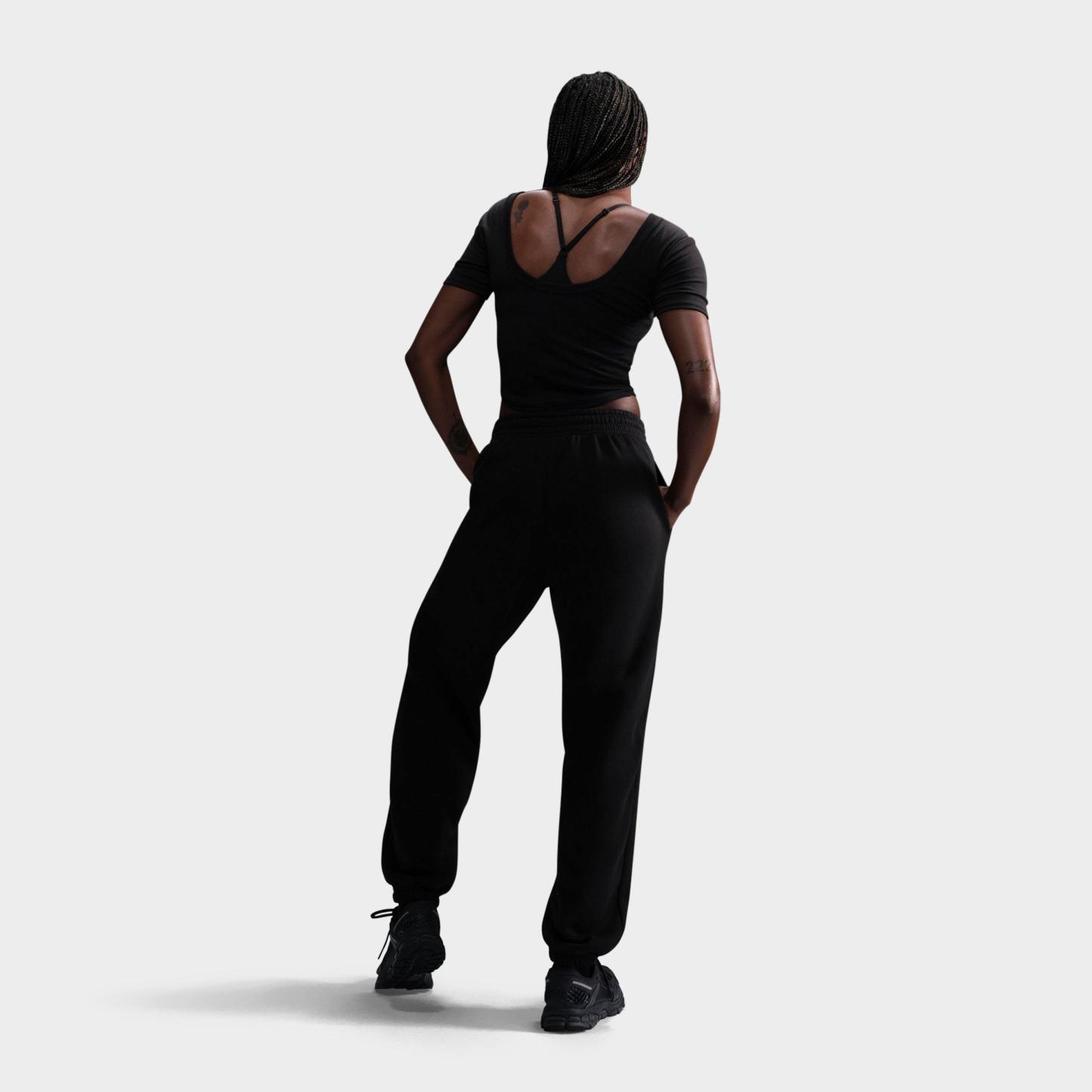 Women's Nithtke Sportswear Phoenix Fleece Oversized High-Waisted Jogger Pants - Black/Sail