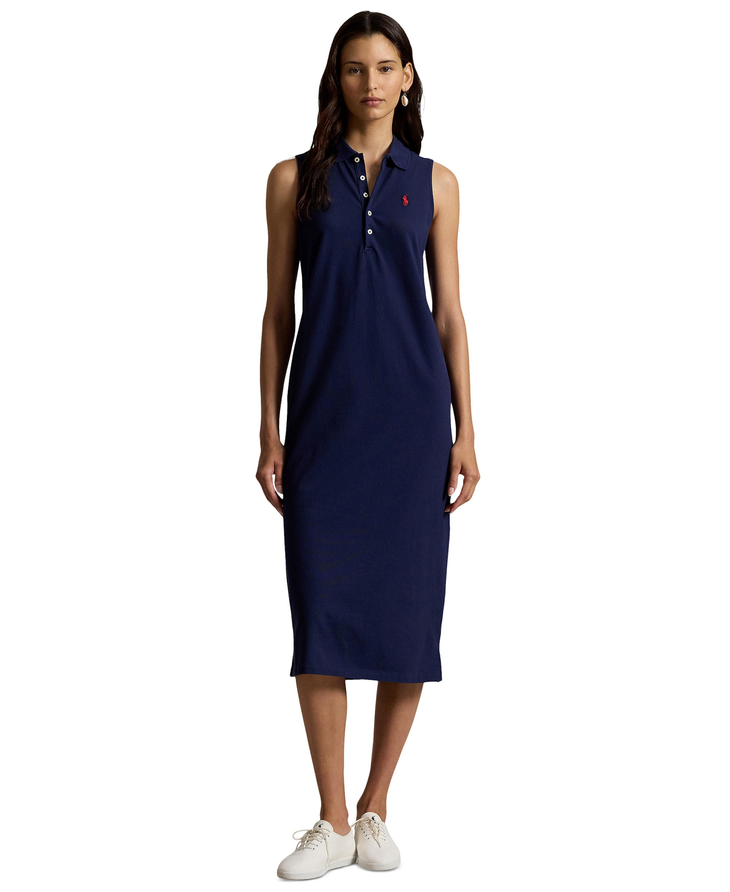 Polo Ralph Lauren Women's Stretch-Cotton Sleeveless Polo Dress - Newport Navy