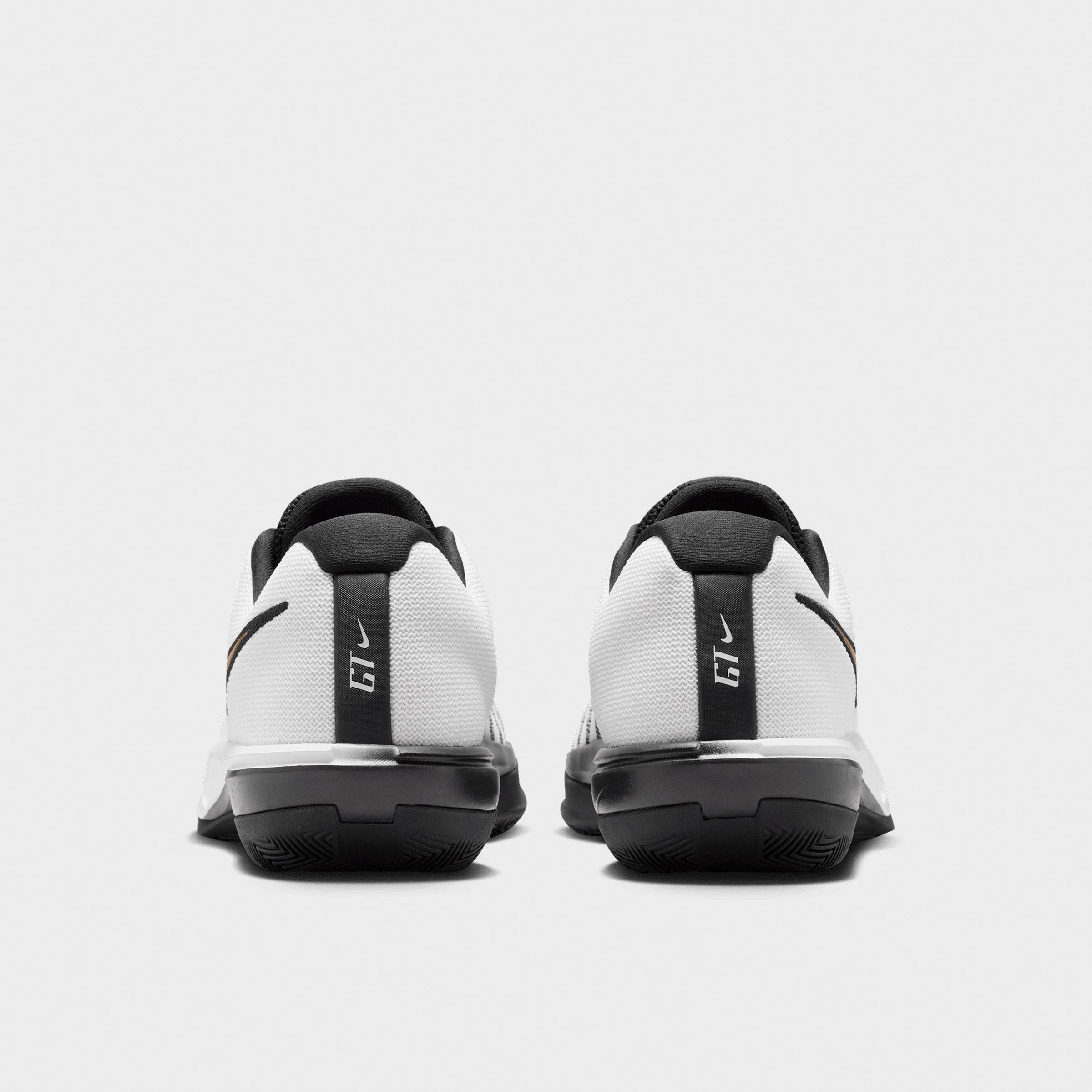 Men's Nithtke G.T. Cut Academy 2 Basketball Shoes - White/Black/Metallic Gold - Back view