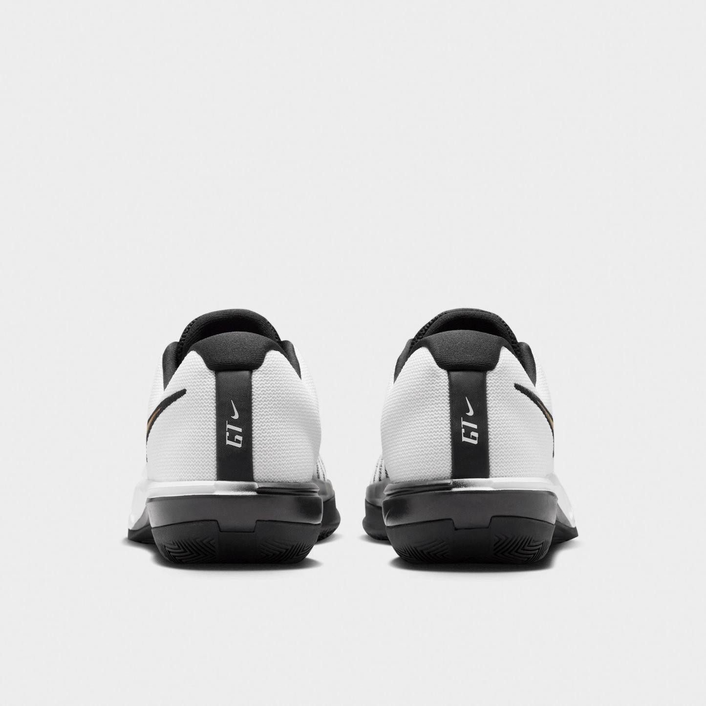 Men's Nithtke G.T. Cut Academy 2 Basketball Shoes - White/Black/Metallic Gold - Back view