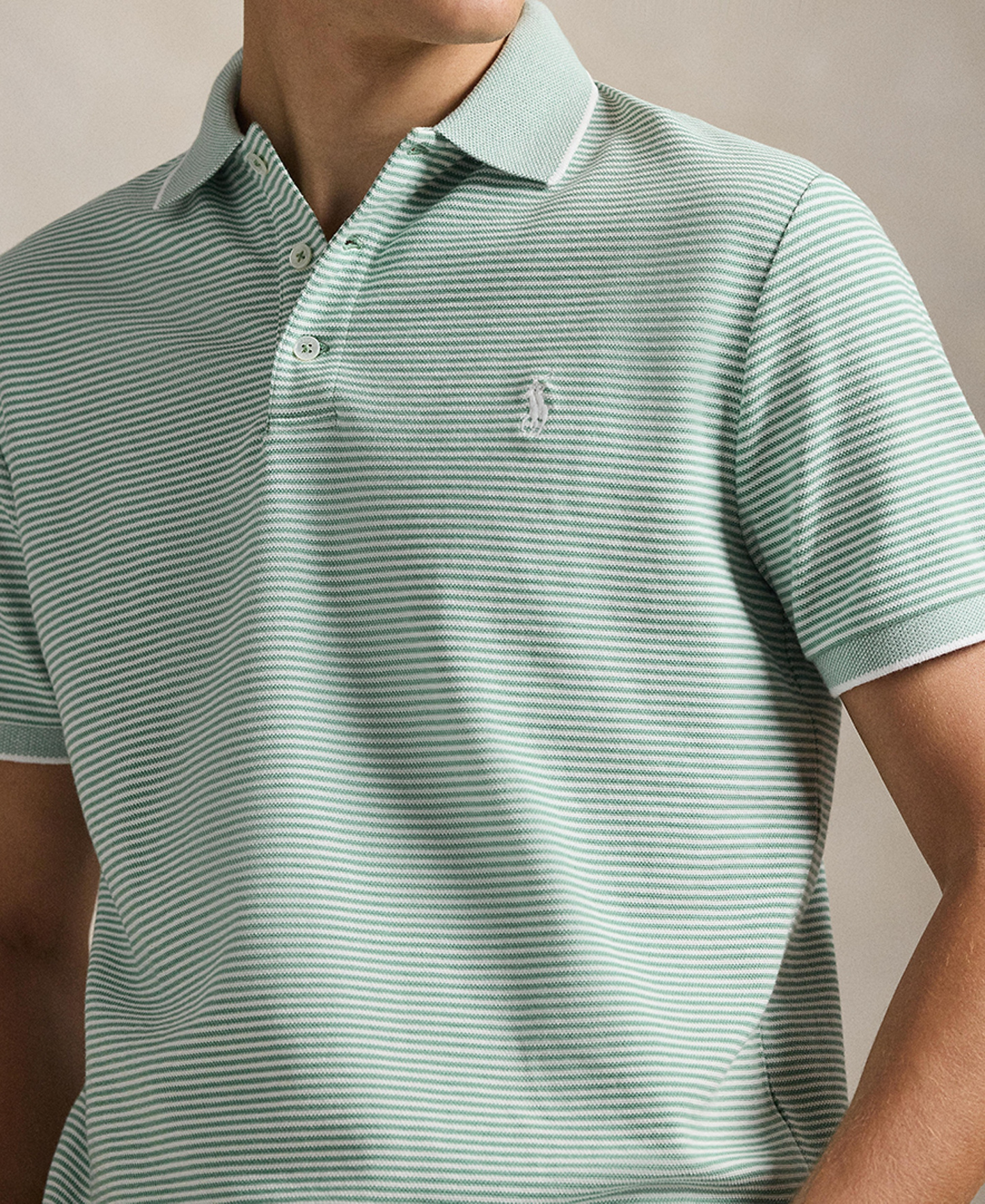 Polo Ralph Lauren Men's Classic-Fit Stretch Oxford Mesh Polo Shirt - Faded Mint/White