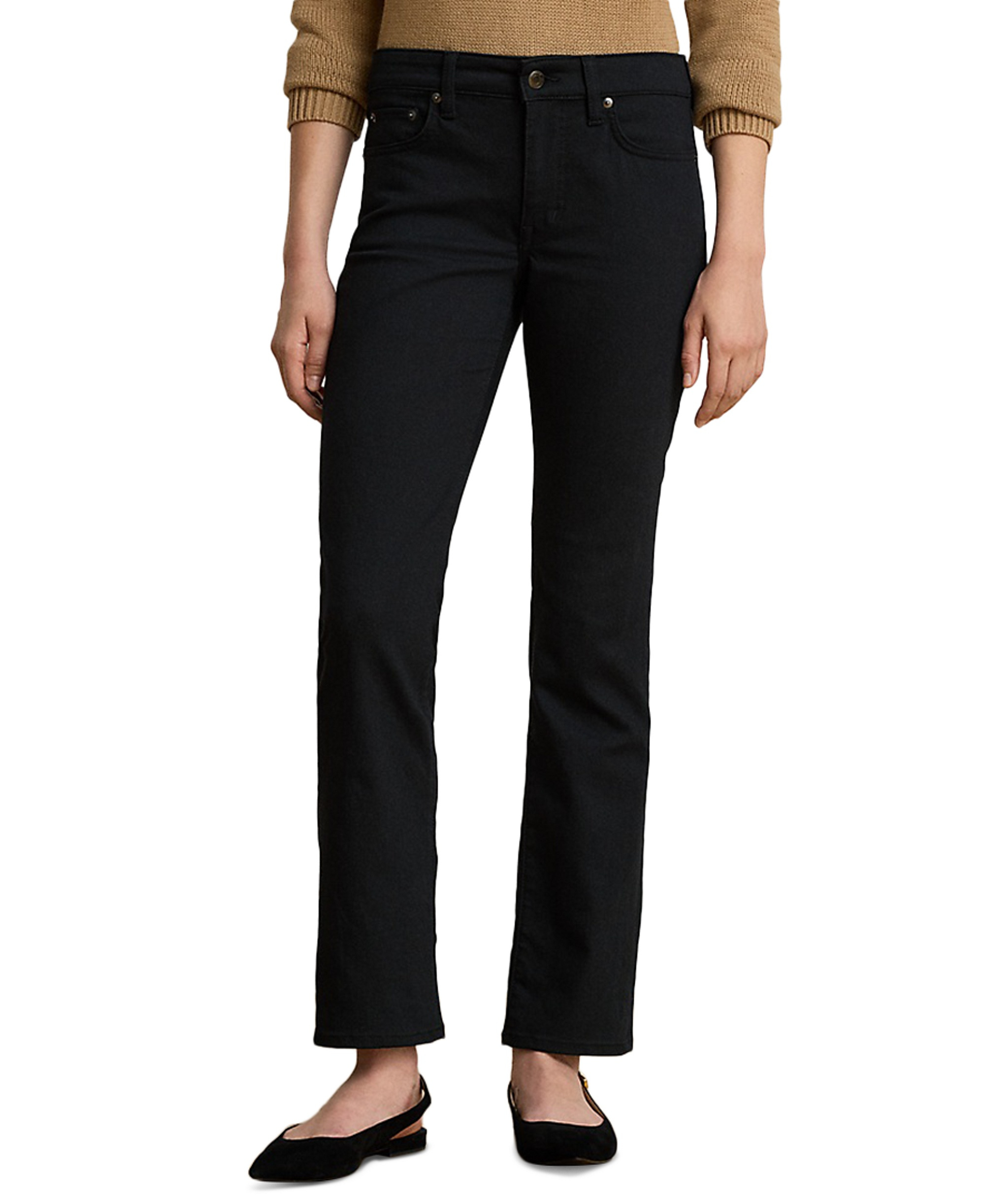 Lauren Ralph Lauren Women's Mid-Rise Slim Straight Jeans - Black Wash