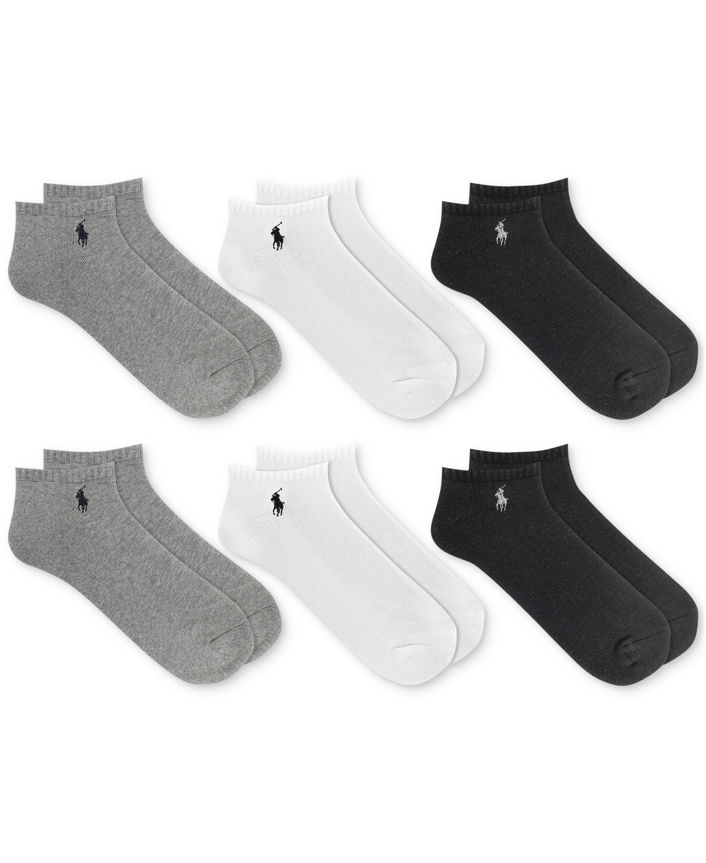 Polo Ralph Lauren Men's 6-Pack Performance Sport Low Cut Socks - Ghast